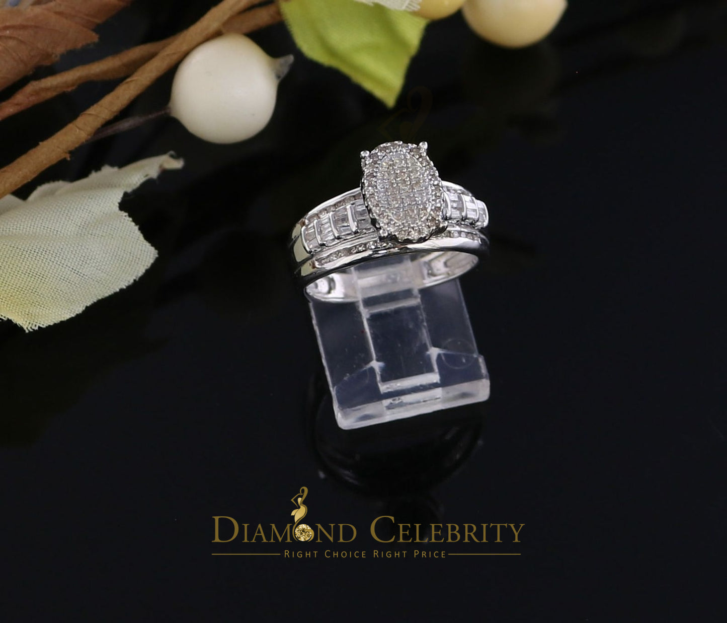 DiamondCelebritees 0.50 CT Real Diamond Womens Sterling Silver White Ring Size 7 marquise shape