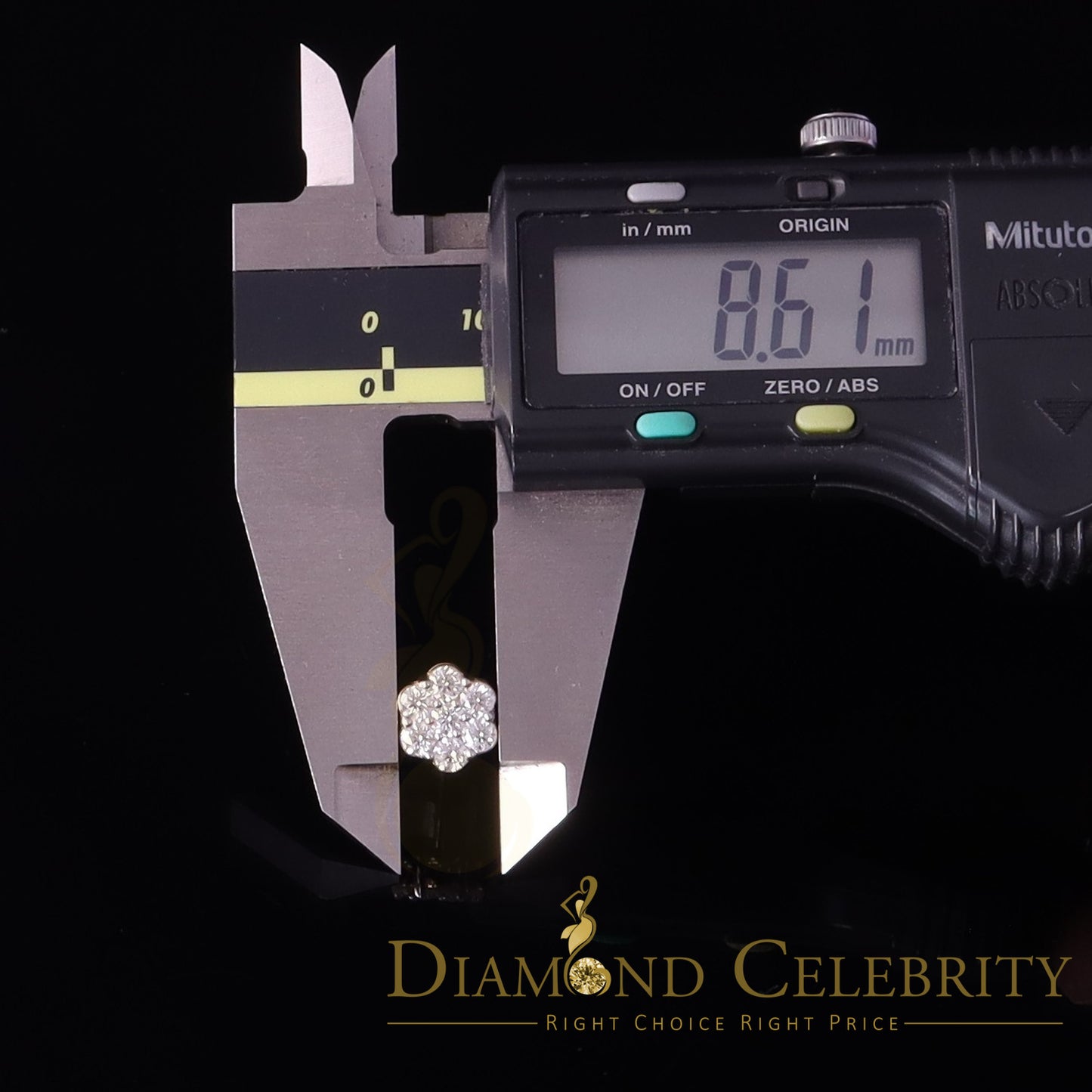 DiamondCelebritees Men's/Womens 925 Silver Yellow 1.66ct VVS 'D' Moissanite Floral Stud Earrings