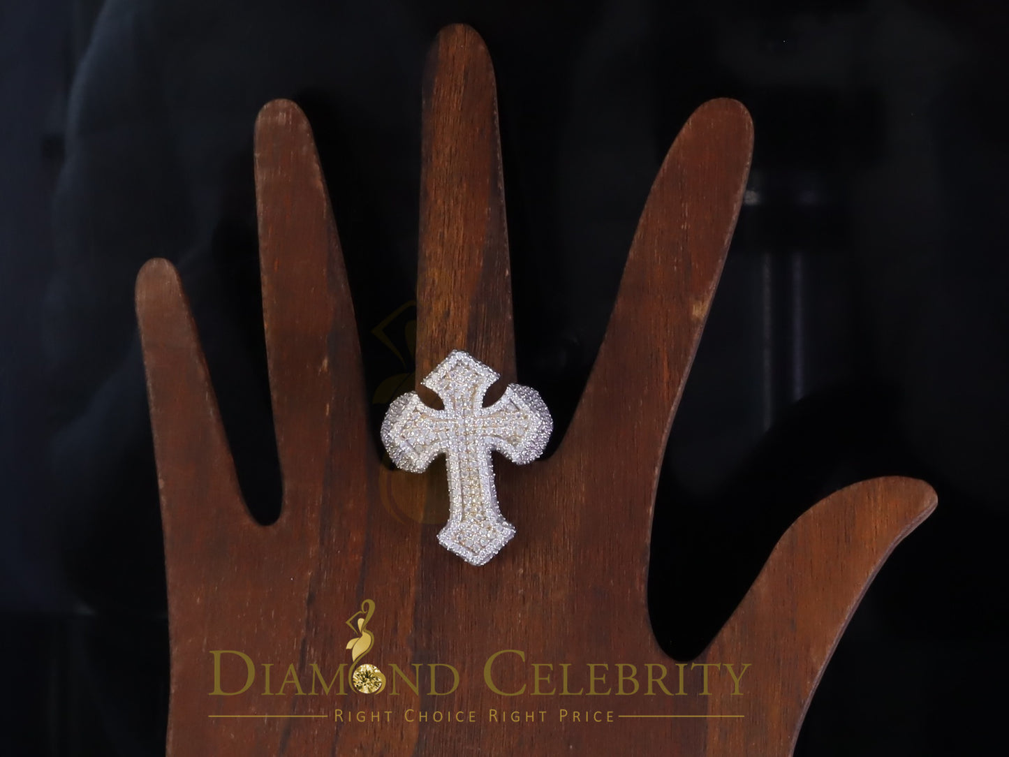 DiamondCelebritees New Men's 925 Sterling Silver 5.50ct VVS D Moissanite White Cross Rings Size 10