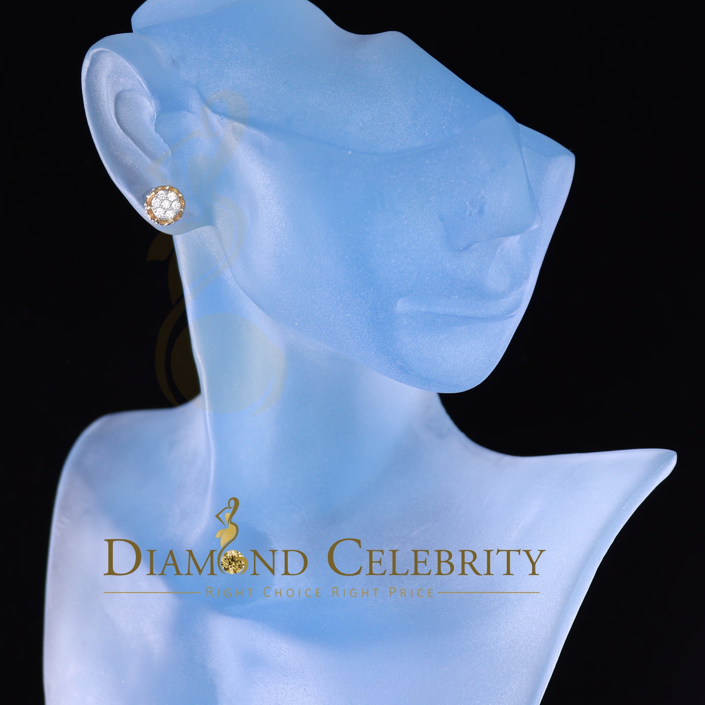 DiamondCelebritees Yellow 925 Silver Sterling 0.36ct Cubic Zirconia Hip Hop Floral Women's Earrings