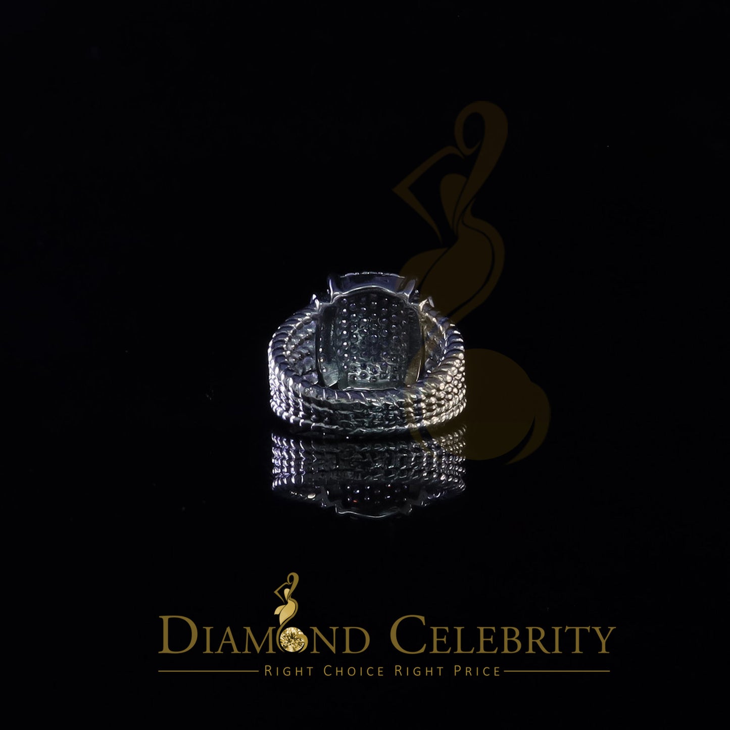 DiamondCelebritees Silver Sterling White 1.95ct Cubic Zirconia Adjustable Men Ring From SZ 8 to 10