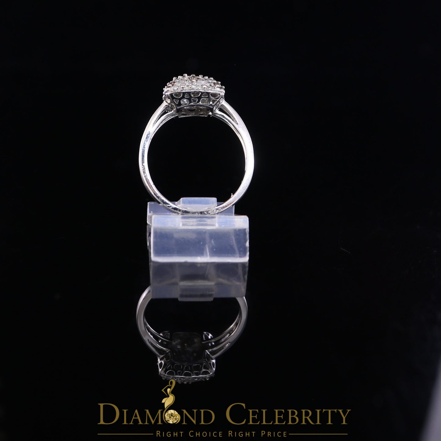 DiamondCelebritees Real 10kt White Gold with 0.50CT Genuine Diamond SQUARE shape Womens Ring Size 7