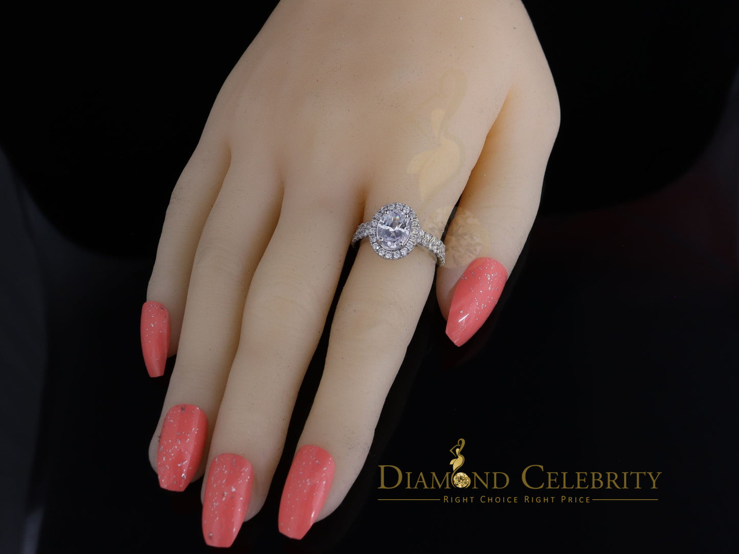 DiamondCelebritees 5.28ct White Cubic Zirconia 925 Sterling Silver Bridal Fashion Womens Ring SZ 7