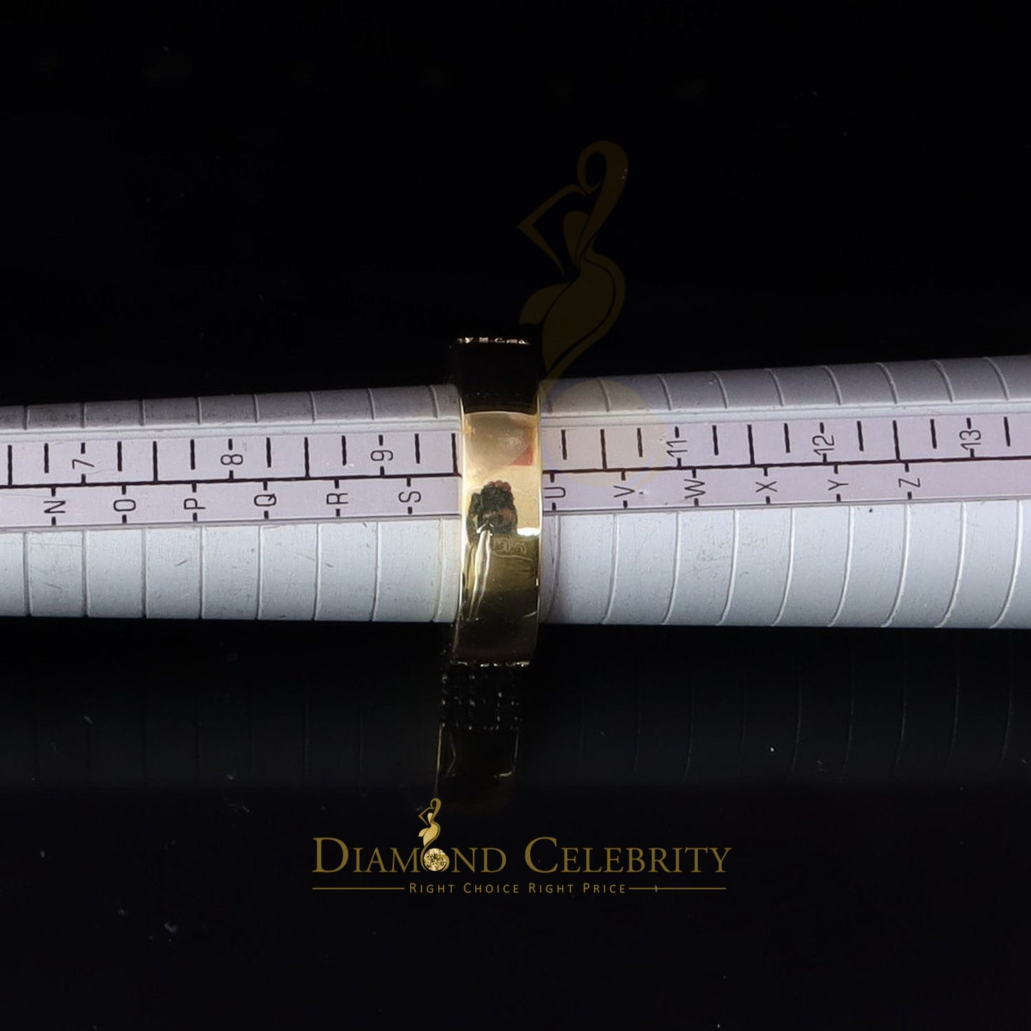 DiamondCelebritees Men's 925 Silver Yellow 2.00ct VVS D Moissanite 3 Row Wedding Band Ring Size 10