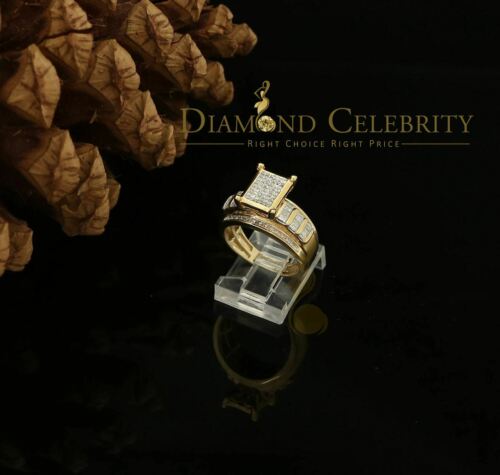 DiamondCelebritees Real Diamond 0.75ct Engagement Silver WomensYellow Rings Size 6.50 Square Shape