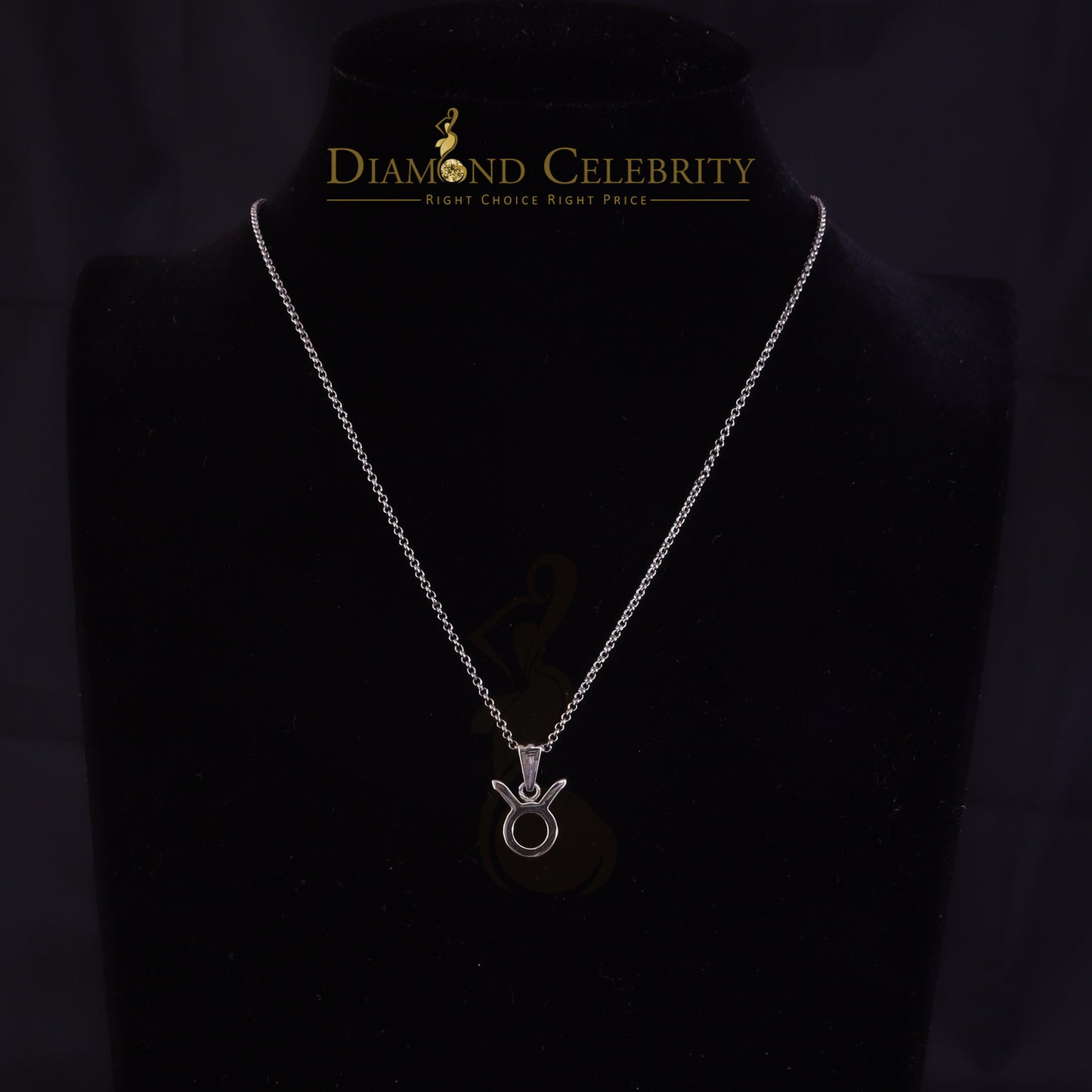 DiamondCelebritees 0.65ct Cubic Zirconia Silver White TAURUS MAY Month Pendant for Men's & Women's