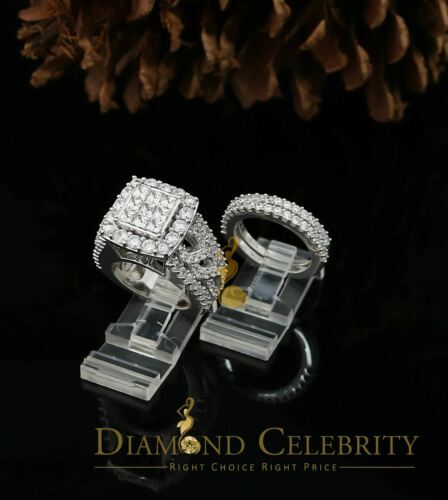 DiamondCelebritees Sterling Silver Square Cubic Zirconia 10.92ct Wedding White Womens Ring SIZE 8