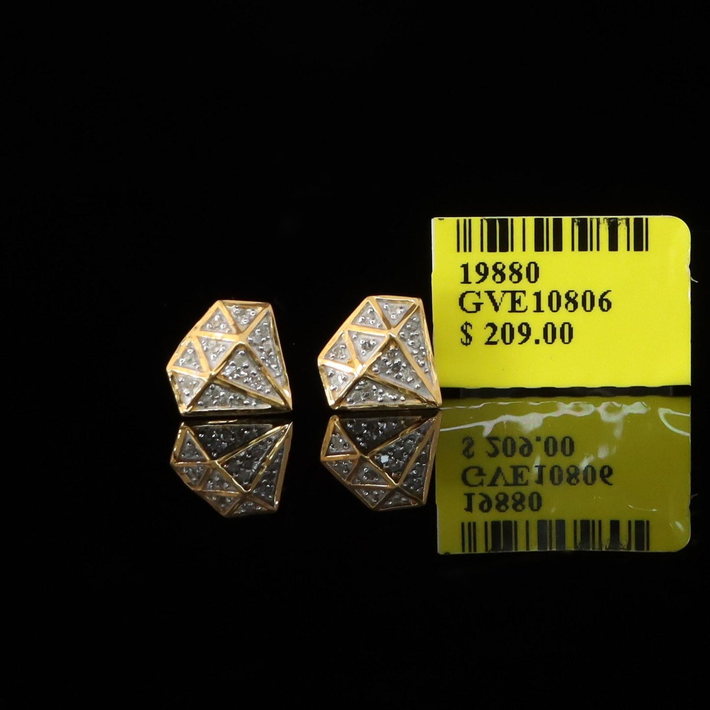 DiamondCelebritees 925 Sterling Silver Diamond 0.10ct Yellow For Men's/Womens Hip Hop Stud Earring