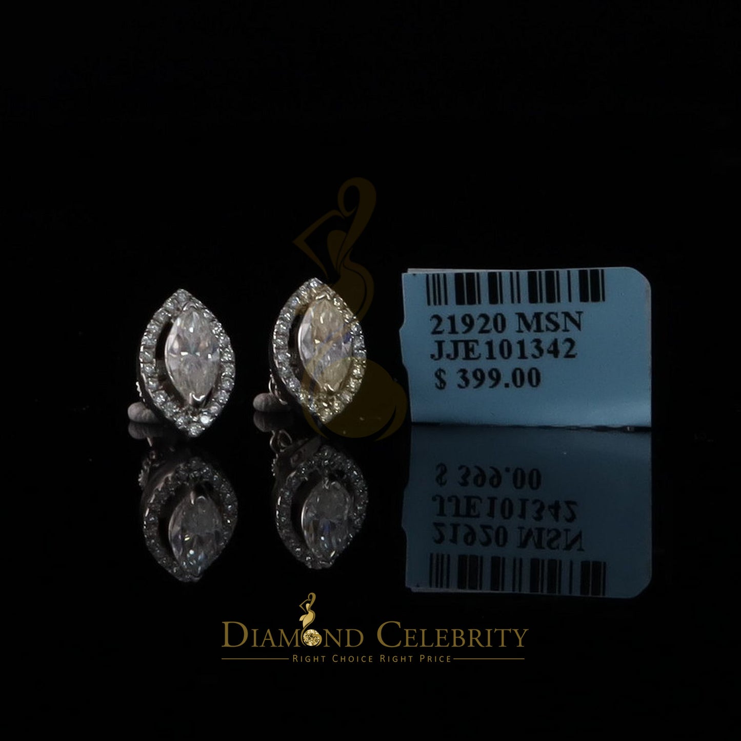 Diamondcelebritees Men's/Women's 925 Silver White 2.50 ct VVS 'D' Moissanite Stud Earrings
