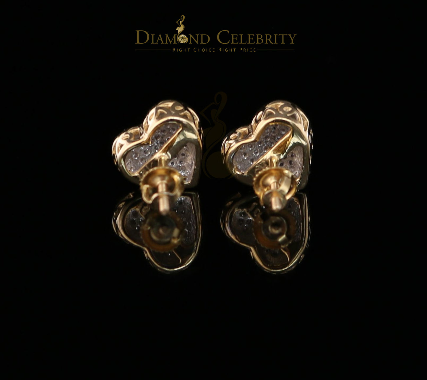DiamondCelebritees10K Real Yellow Gold with 0.25CT Real Diamond Men's/Women's Stud Micro Earring
