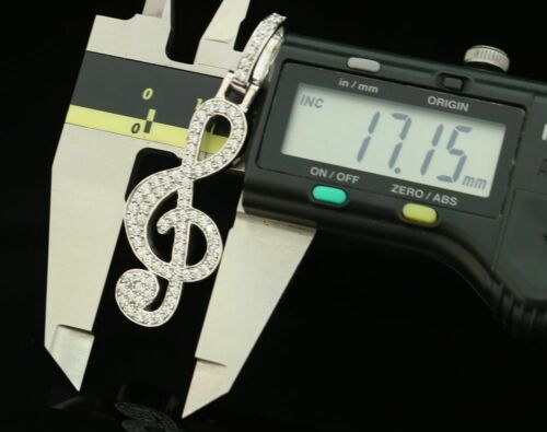 DiamondCelebritees Promise 925 White Sterling Silver MUSIC SIGN Pendant with 2.34ct Cubic Zirconia