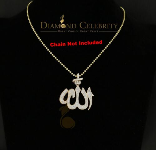 DiamondCelebritees Promising Yellow Sterling Silver Allah Shape Pendant with 2.77ct Cubicn Zirconia