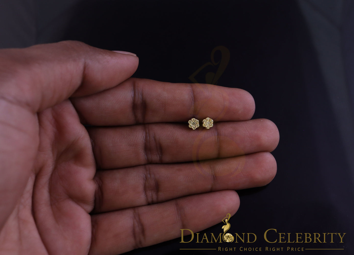 DiamondCelebritees 925 White 0.18ct Silver Cubic Zirconia Women's / Men's Hip Hop Floral Earrings