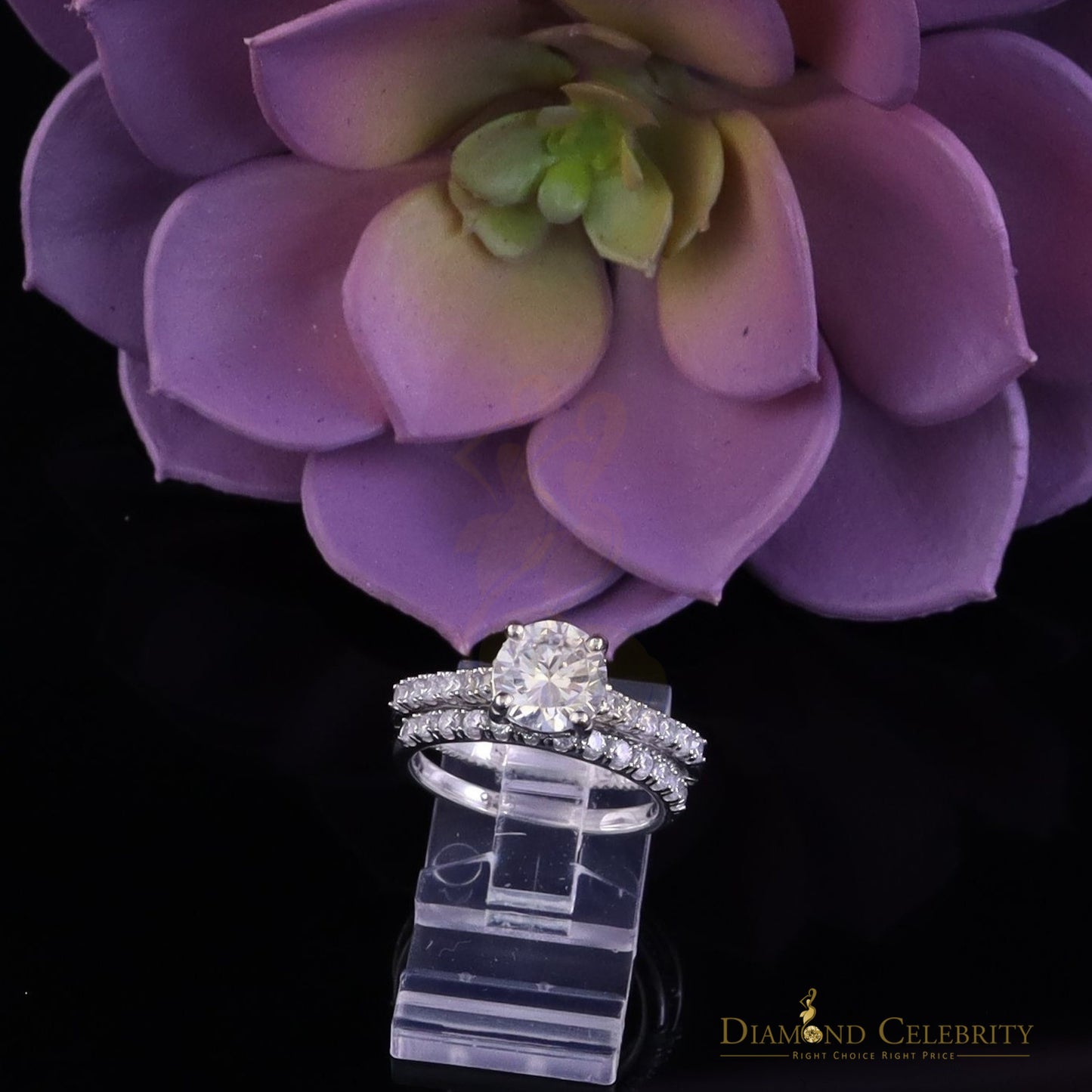 DiamondCelebritees 4.29ct White Cubic Zirconia 925 Sterling Silver Bridal Fashion Womens Ring SZ 7