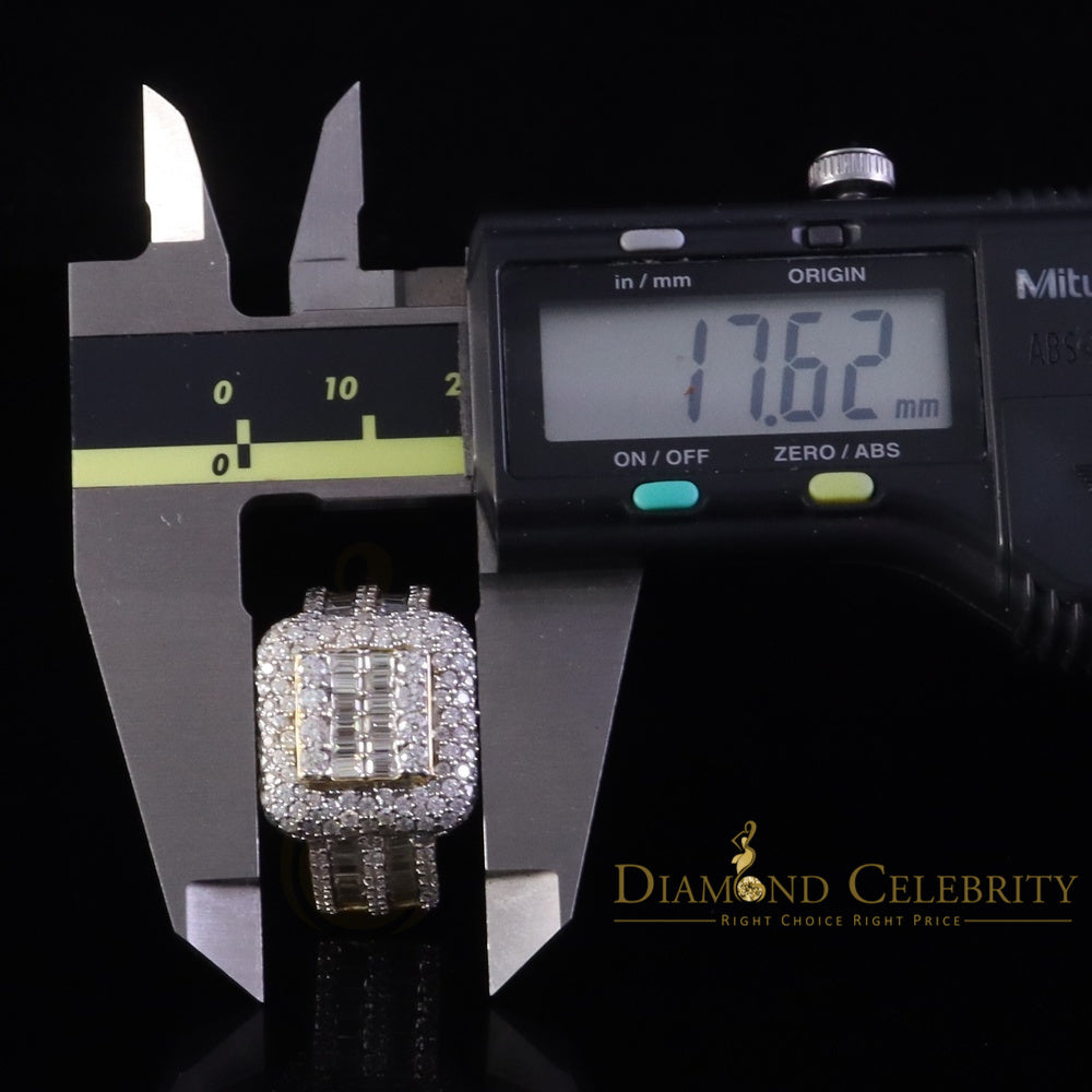 DiamondCelebritees Men's White 925 Silver 5.50ct VVS D Baguett Moissanite Square Pinky Ring Size 11