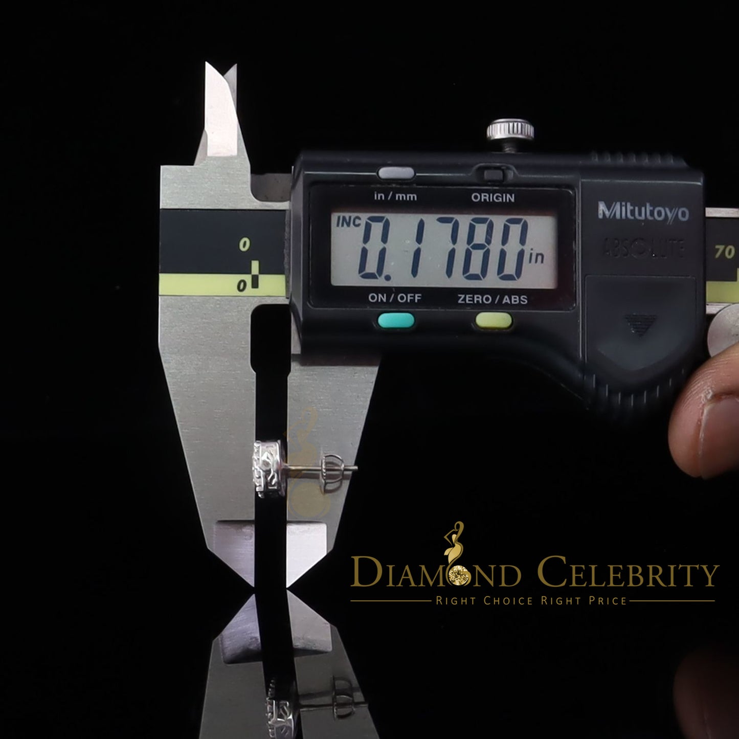 DiamondCelebritees 925 White Sterling Silver 0.85 ct Cubic Zirconia Women's Hip Hop Square Earrings