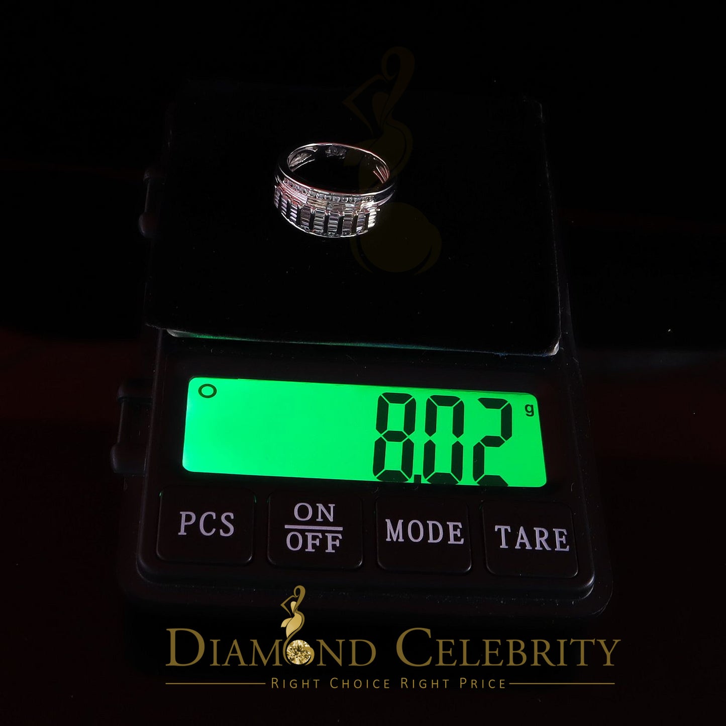 DiamondCelebritees 925 Sterling Silver White 1.75ct Cz Cindrella Men's Women's Ring Size 9