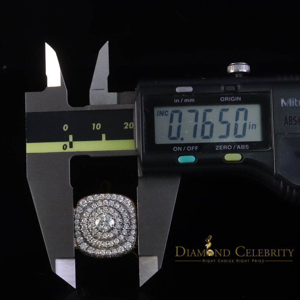 DiamondCelebritees Yellow Sterling Silver 6.50ct VVS 'D' Moissanite Round Men's Rings Size 10