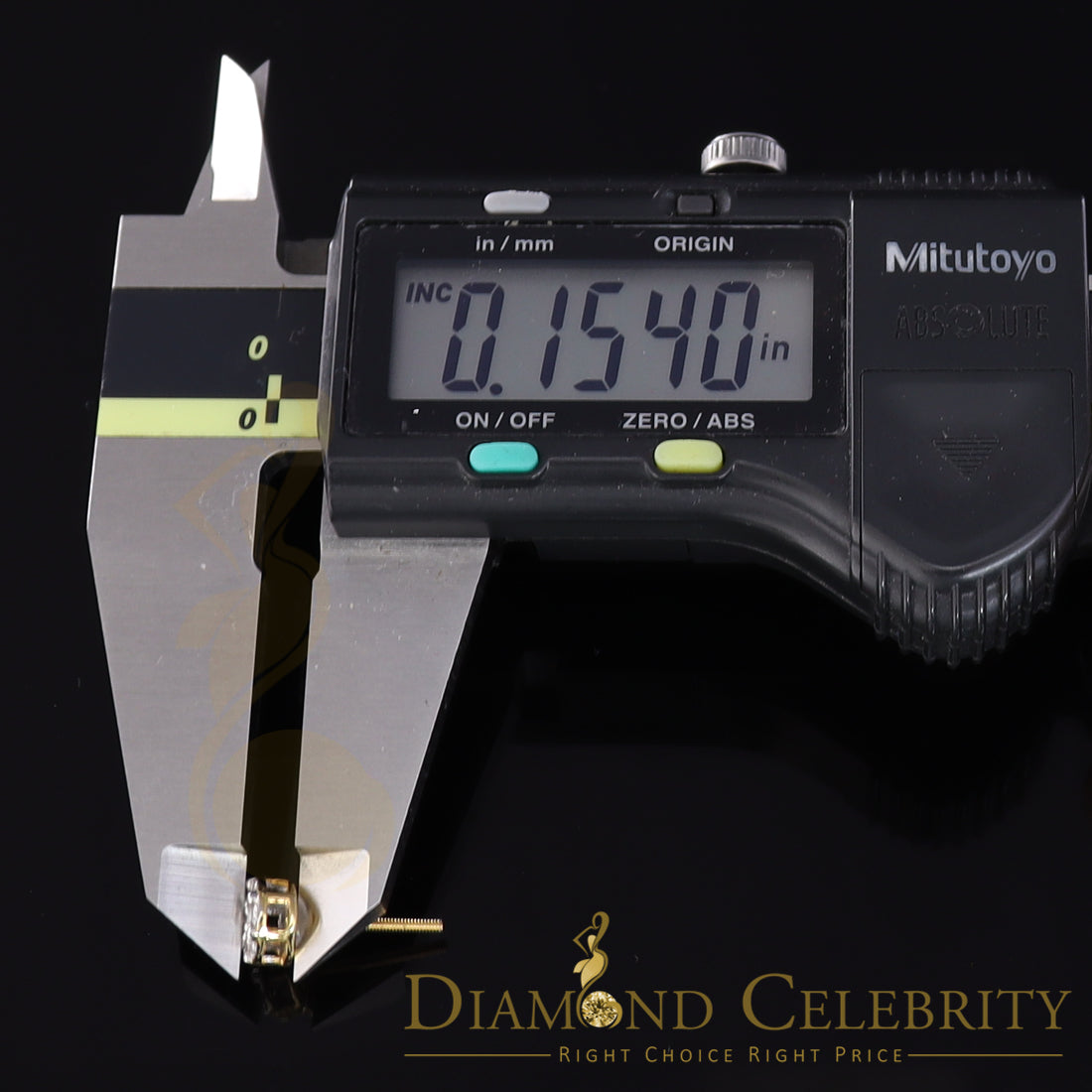 DiamondCelebritees0.50 CT Real Diamond with 10K Real Yellow Gold with Round Stud Earrings