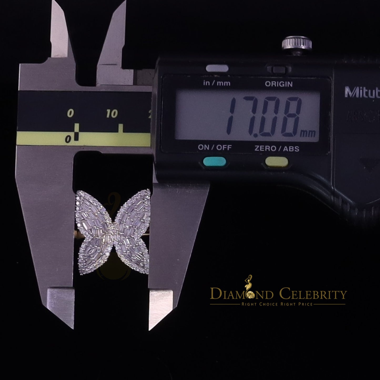 DiamondCelebritees Men's/Womens 925 Silver Yellow 1.50ct VVS 'D' Moissanite Butterfly Rings Size 7