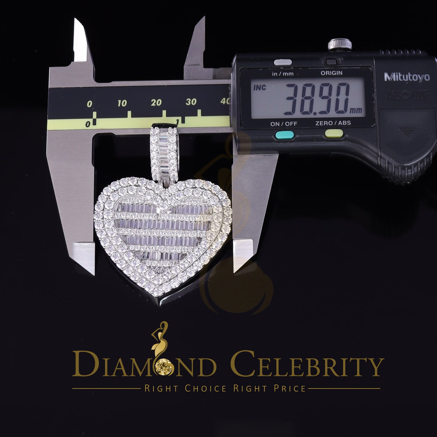 DiamondCelebritees Sterling Silver Beautiful 15.74ct Cubic Zirconia Pendant White Heart Shape