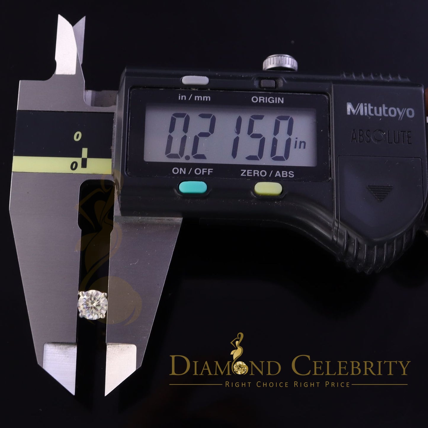 DiamondCelebritees Mens/Women Stud Yellow 925 Silver W/ 1.00ct VVS 'D' Moissanite Stud Earring