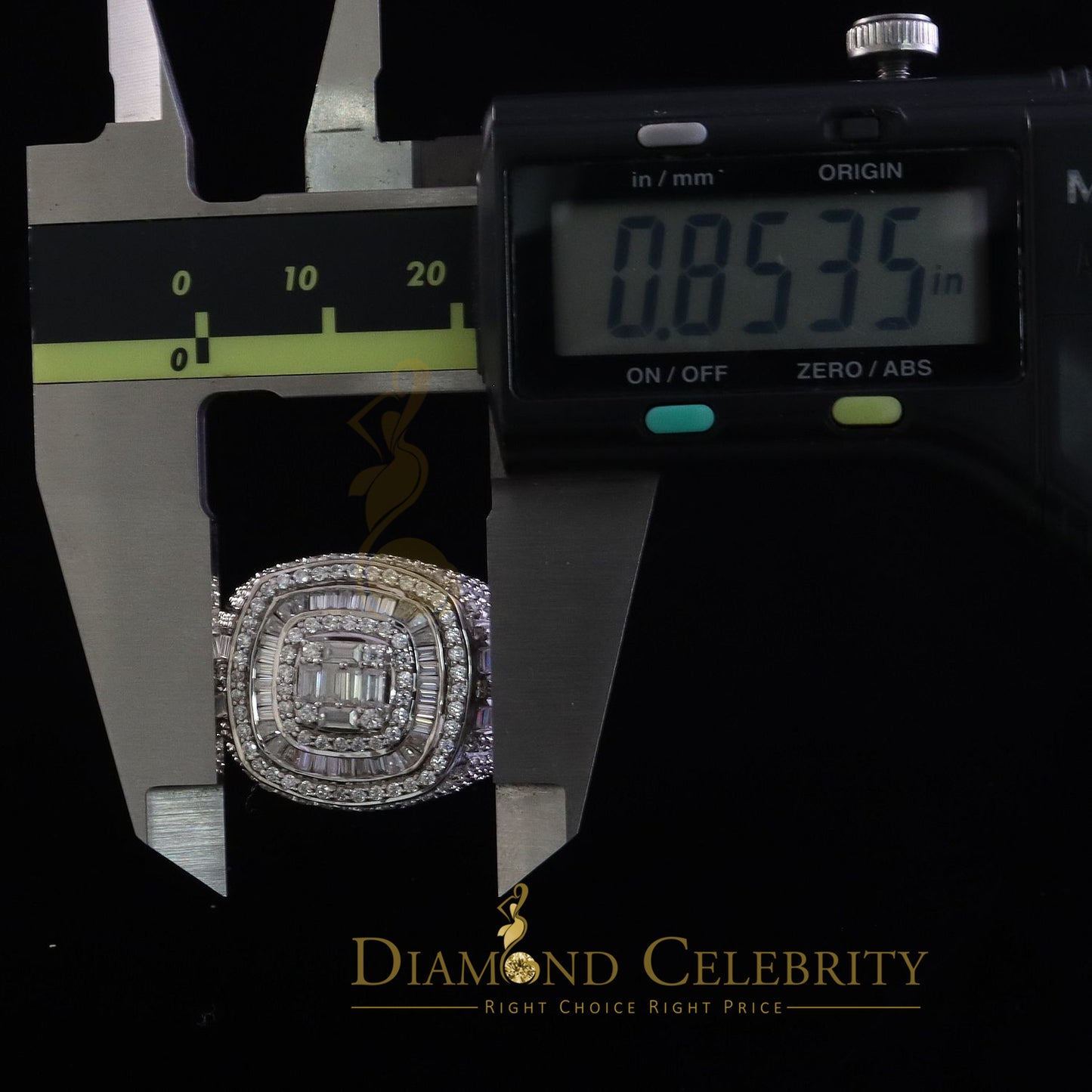 DiamondCelebritees 925 Sterling White Silver 5.50ct VVS 'D' Moissanite Round Rings SZ 10 for Men's