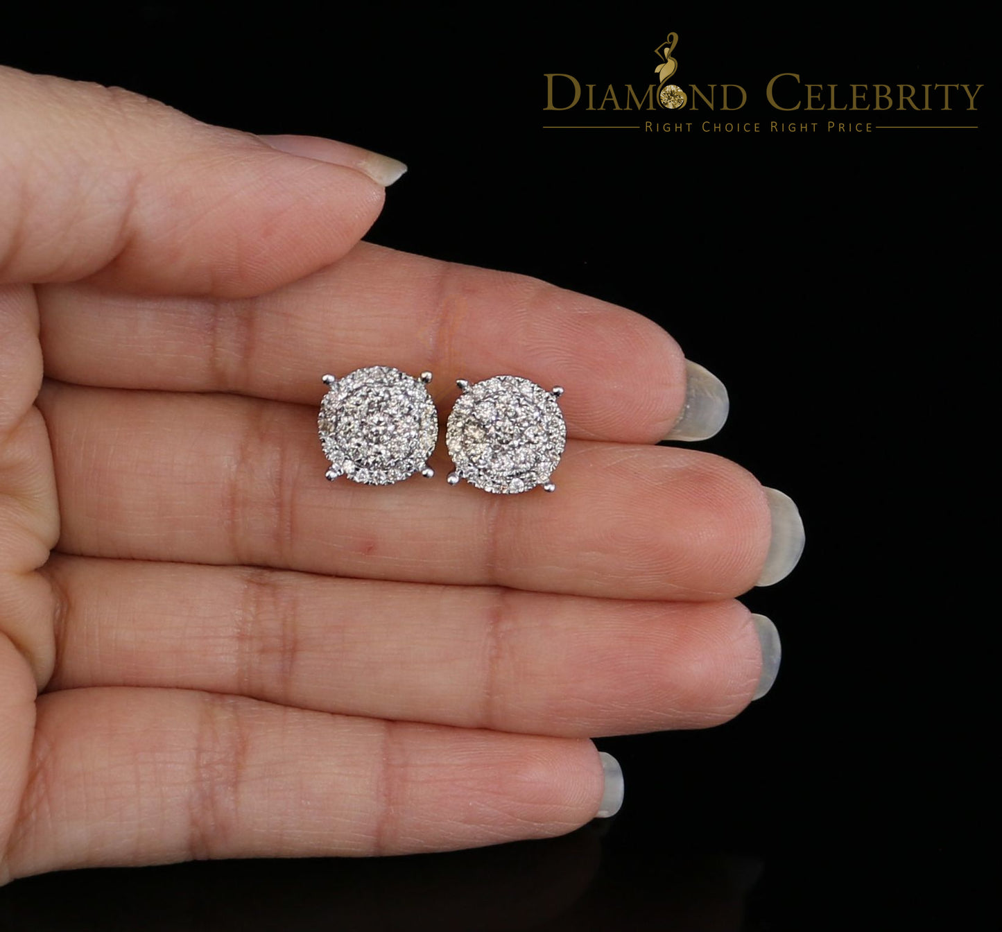DiamondCelebriteesMen's/Women's 10K Real Yellow Gold with 1.20CT Real Diamond Stud Earrings