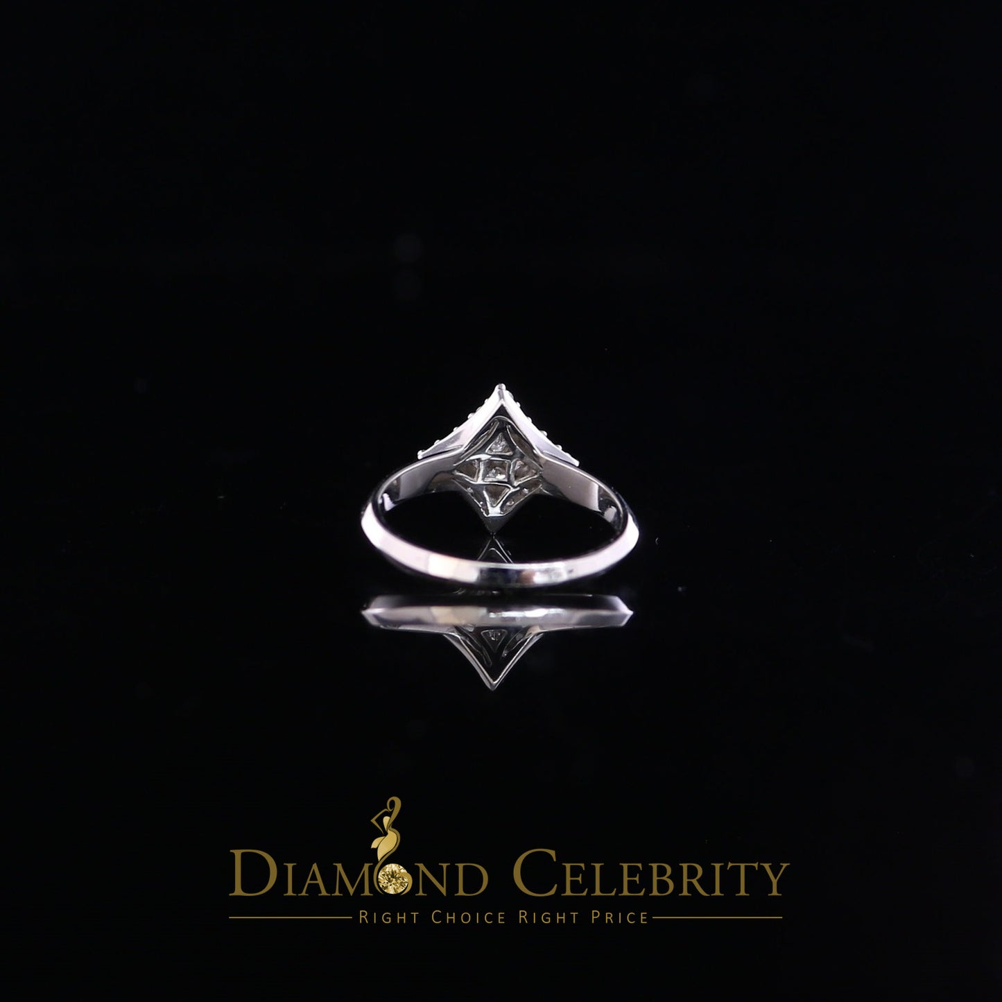 DiamondCelebritees Real 0.50CT Diamond Real 10kt White Gold Womens Ring with KITE Shape Size 6
