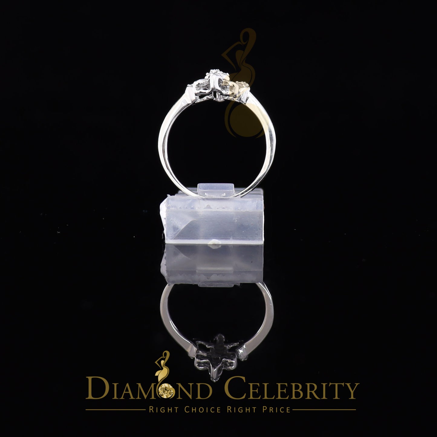 DiamondCelebritees 0.18ct Cubic Zirconia 925Sterling White Silver Saints Womens Fashion Ring Size 7