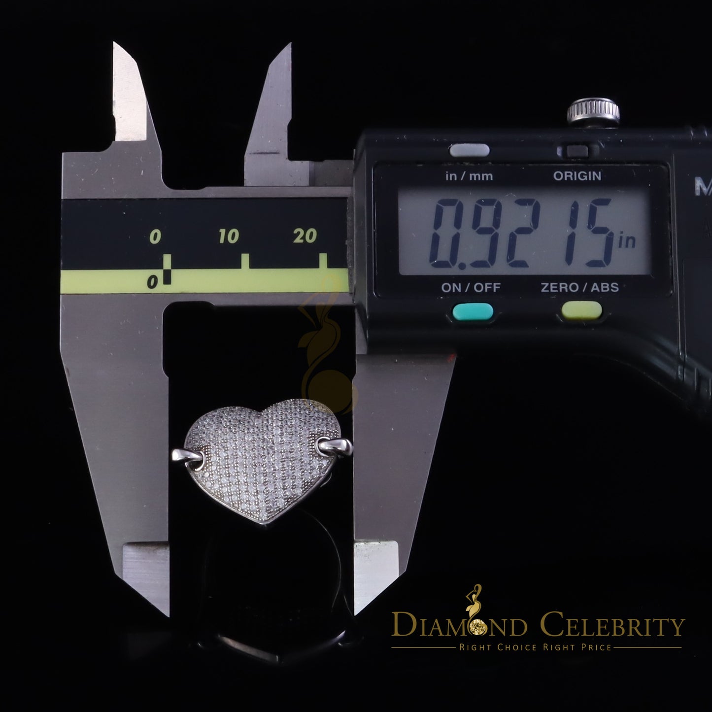 DiamondCelebritees 100 Cubic Zirconia Silver Round Shape Stone White Heart Ring Size 7 With Womens