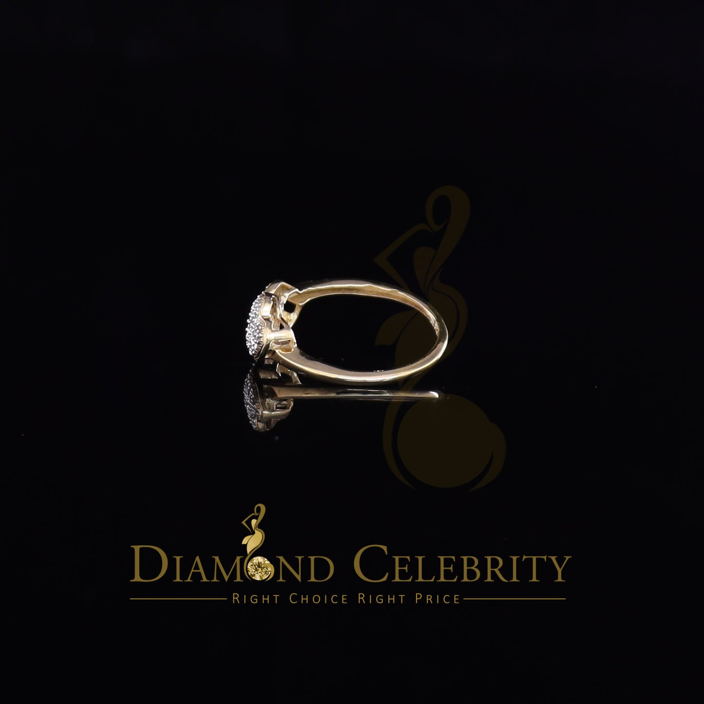 DiamondCelebritees Real Diamond 0.40 CT 925 Sterling SilverYellow Heart Shape Womens Ring Size7