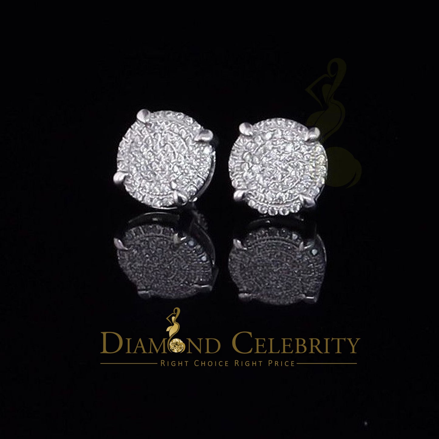 DiamondCelebritees 925 White Sterling Silver 1.06ct Cubic Zirconia Round Women's Stud Earrings