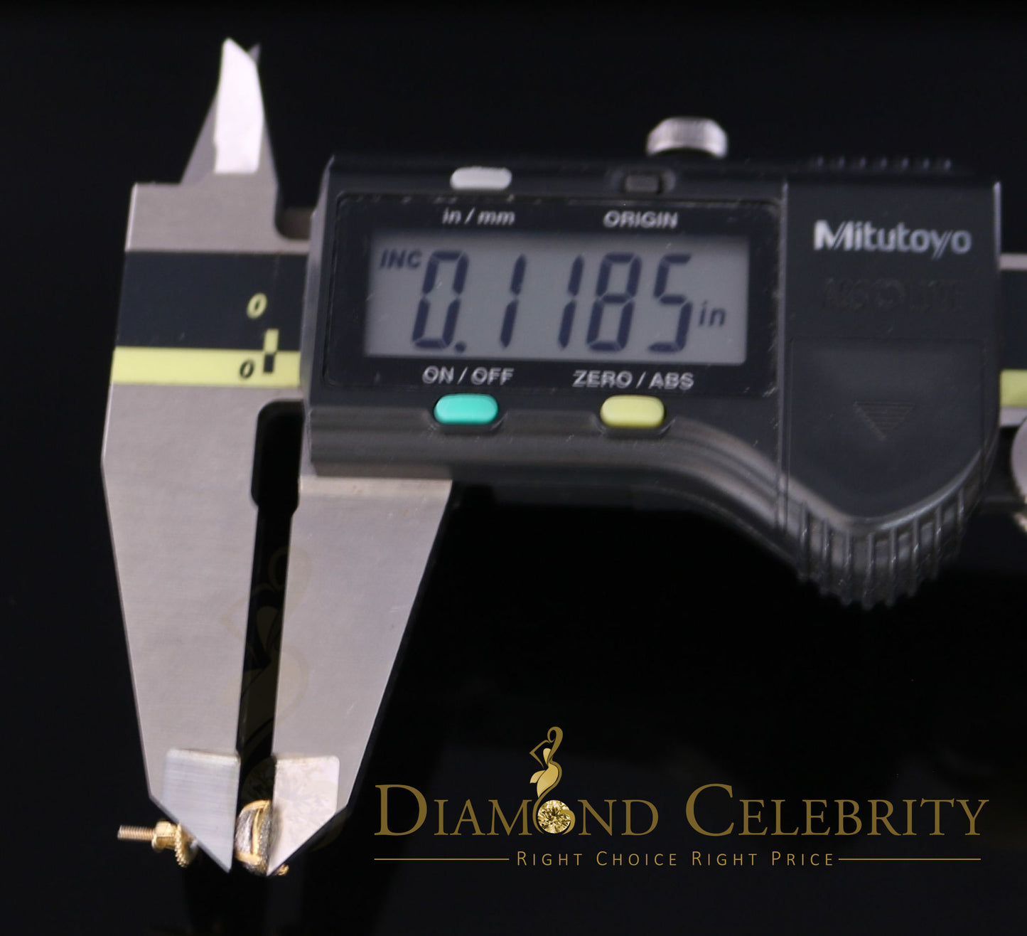 DiamondCelebritees 925 Sterling Silver 0.10ct Real Diamond For Women's/ Men's Yellow Round Earrings