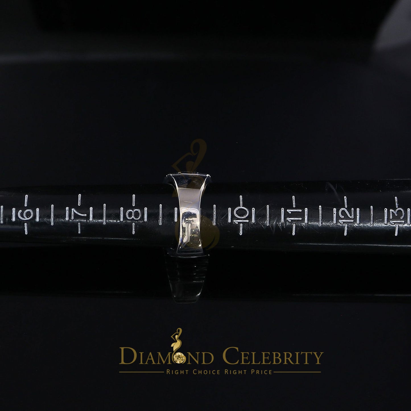 DiamondCelebritees 925 Sterling Silver 0.50CT Real Diamond White Men's Engagement Round Ring Size 9