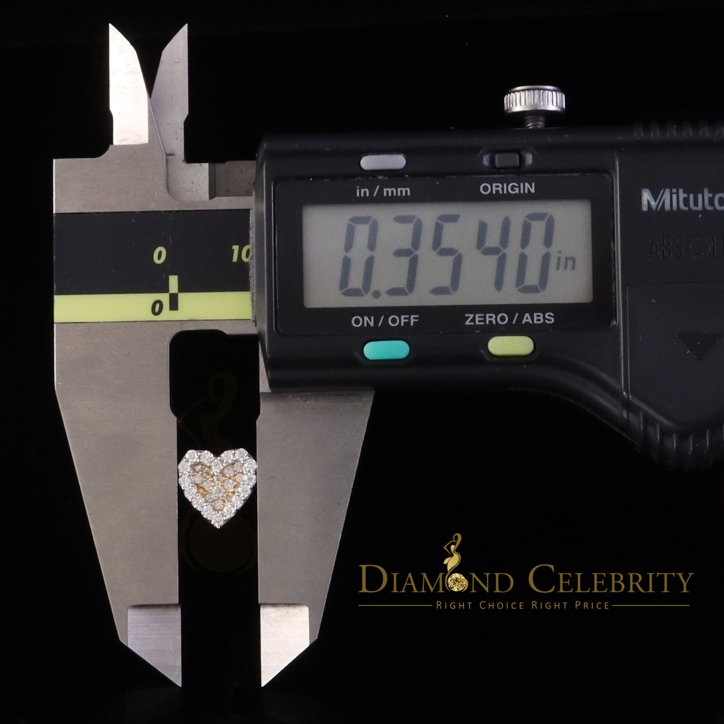 DiamondCelebritees 925 Yellow Silver 0.66ct VVS 'D' Moissanite Heart Stud Earring Men's/Womens