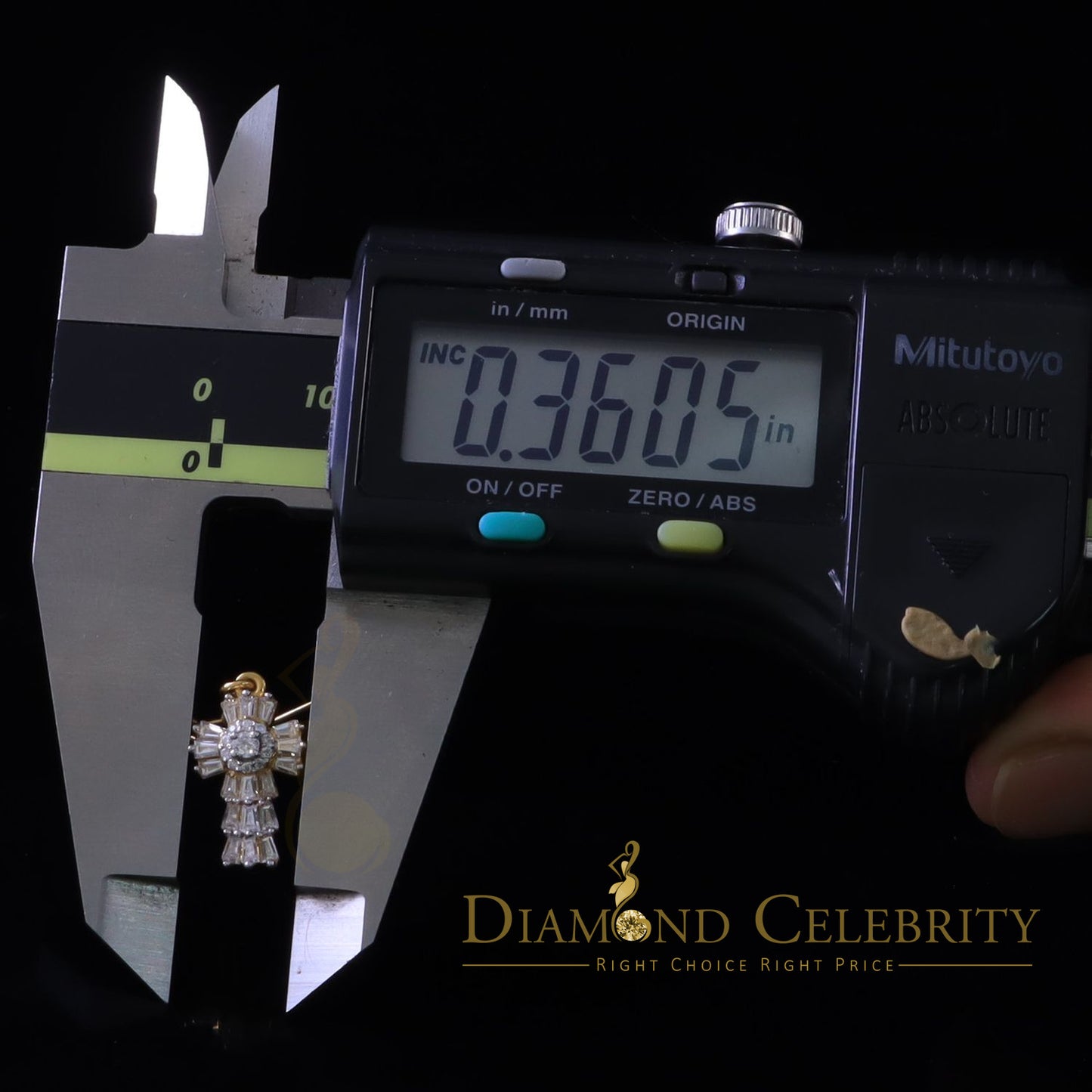 DiamondCelebritees 1.00ct Moissanite Yellow 925 Silver Women's Dangling Cross Fish Hook Earrings