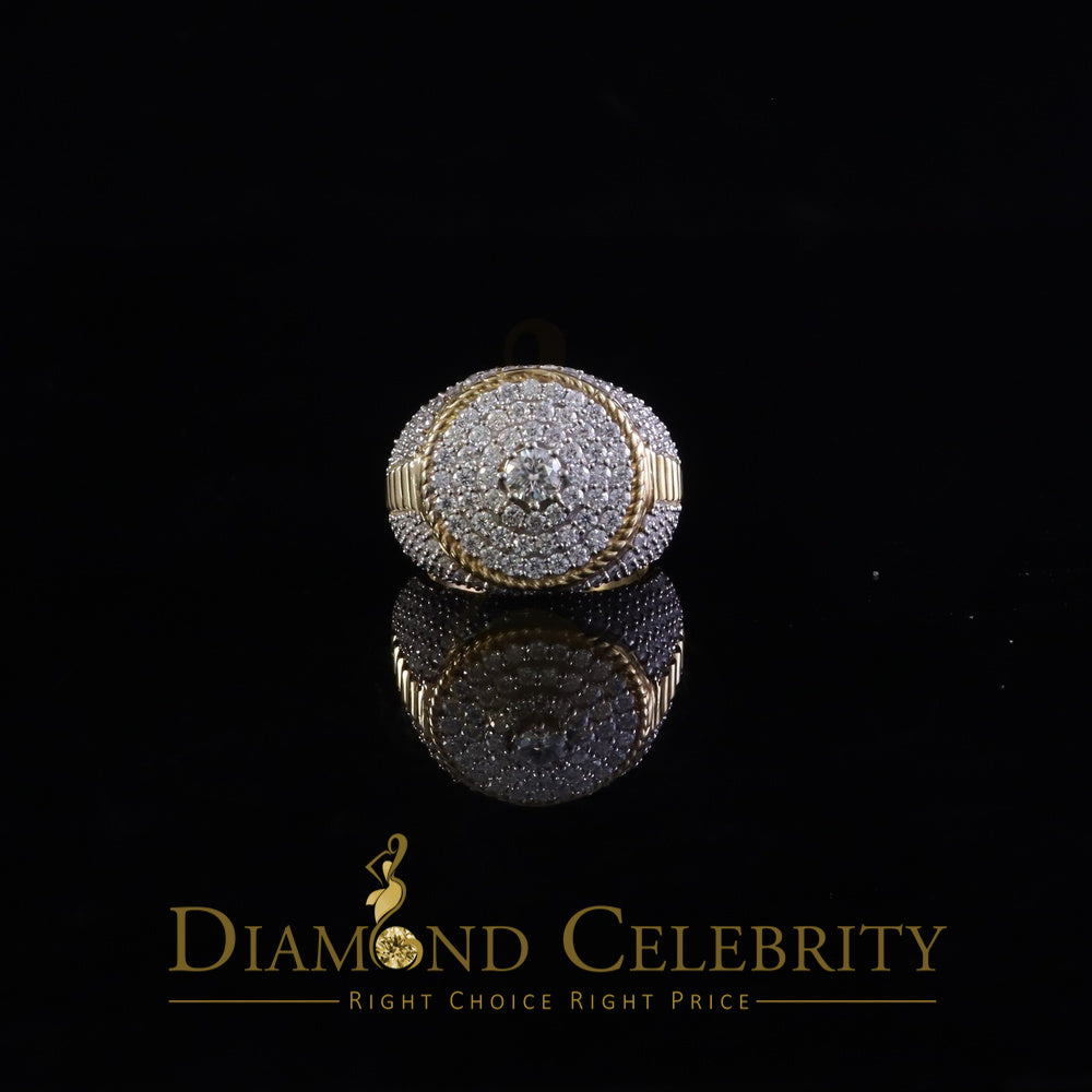 DiamondCelebritees Yellow 925 Silver 6.00ct VVS 'D' Moissanite Stone Round Rings Size 10 Men's