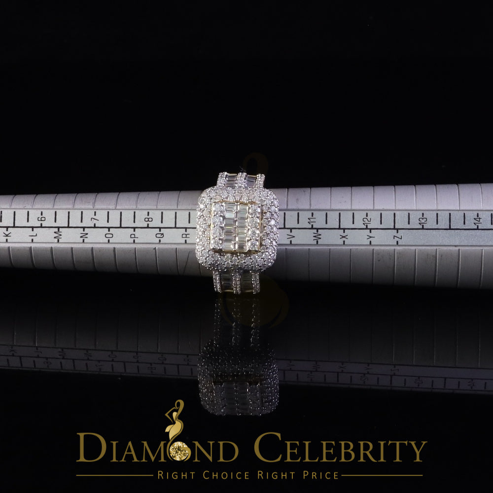 DiamondCelebritees Men's White 925 Silver 5.50ct VVS D Baguett Moissanite Square Pinky Ring Size 11