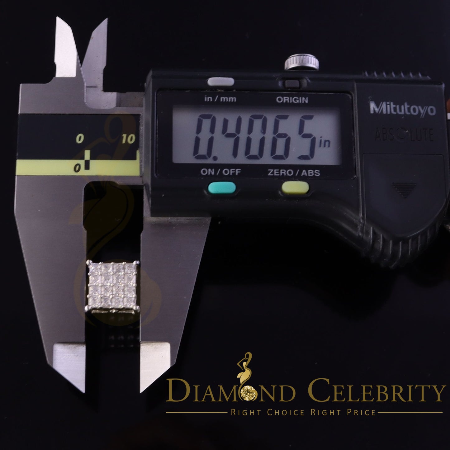 DiamondCelebritees 925 White Silver 2.88ct Cubic Zirconia Women's & Men's Hip Hop Square Earrings