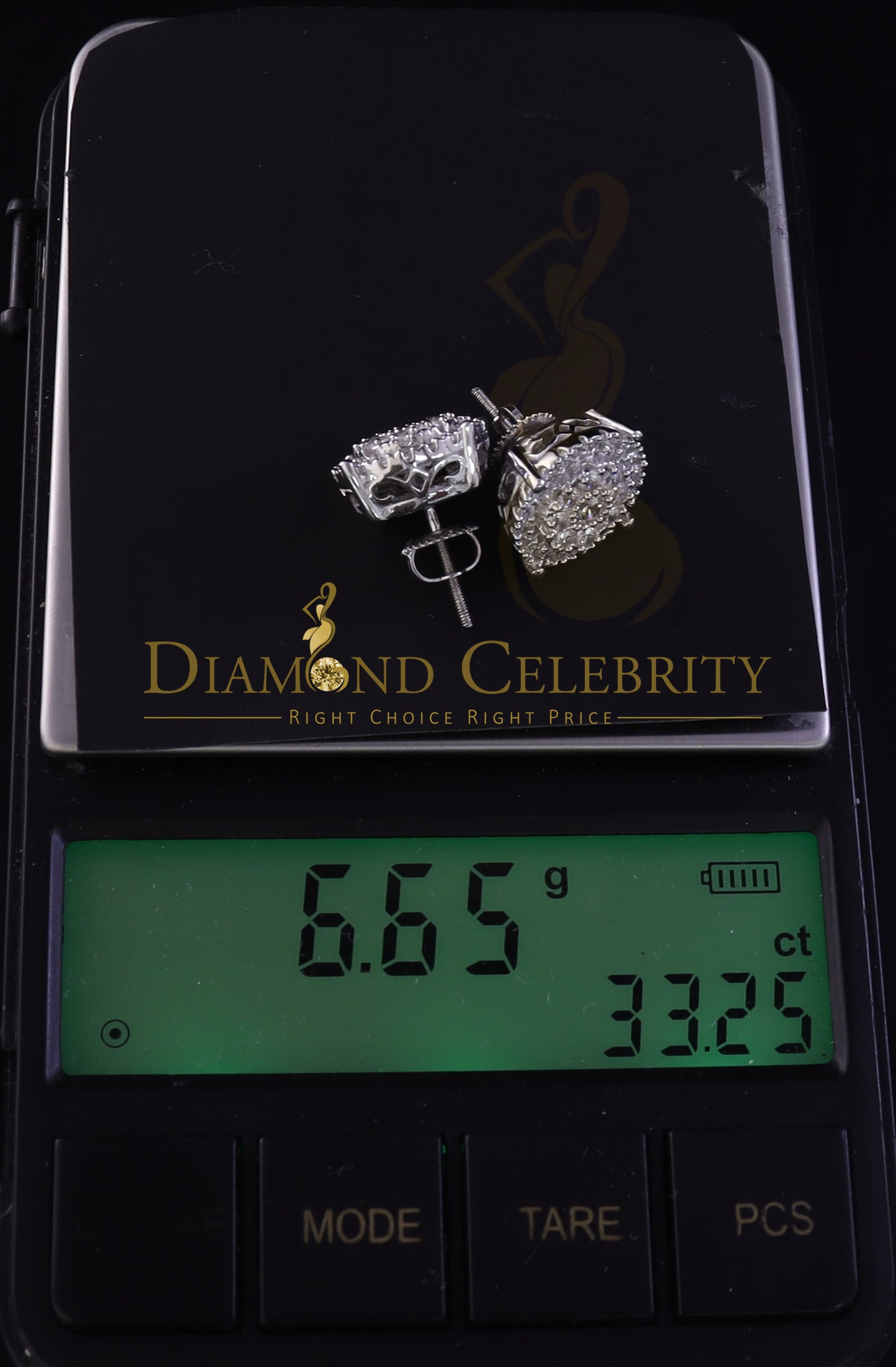 DiamondCelebritees 925 Sterling White Silver 2.82ct Cubic Zirconia Round Women's Stud Earrings