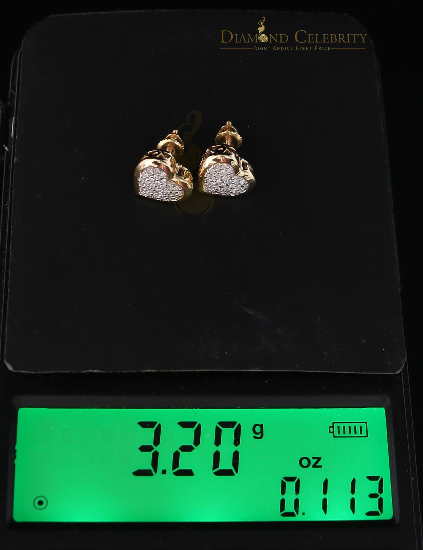 DiamondCelebritees10K Real Yellow Gold with 0.25CT Real Diamond Men's/Women's Stud Micro Earring