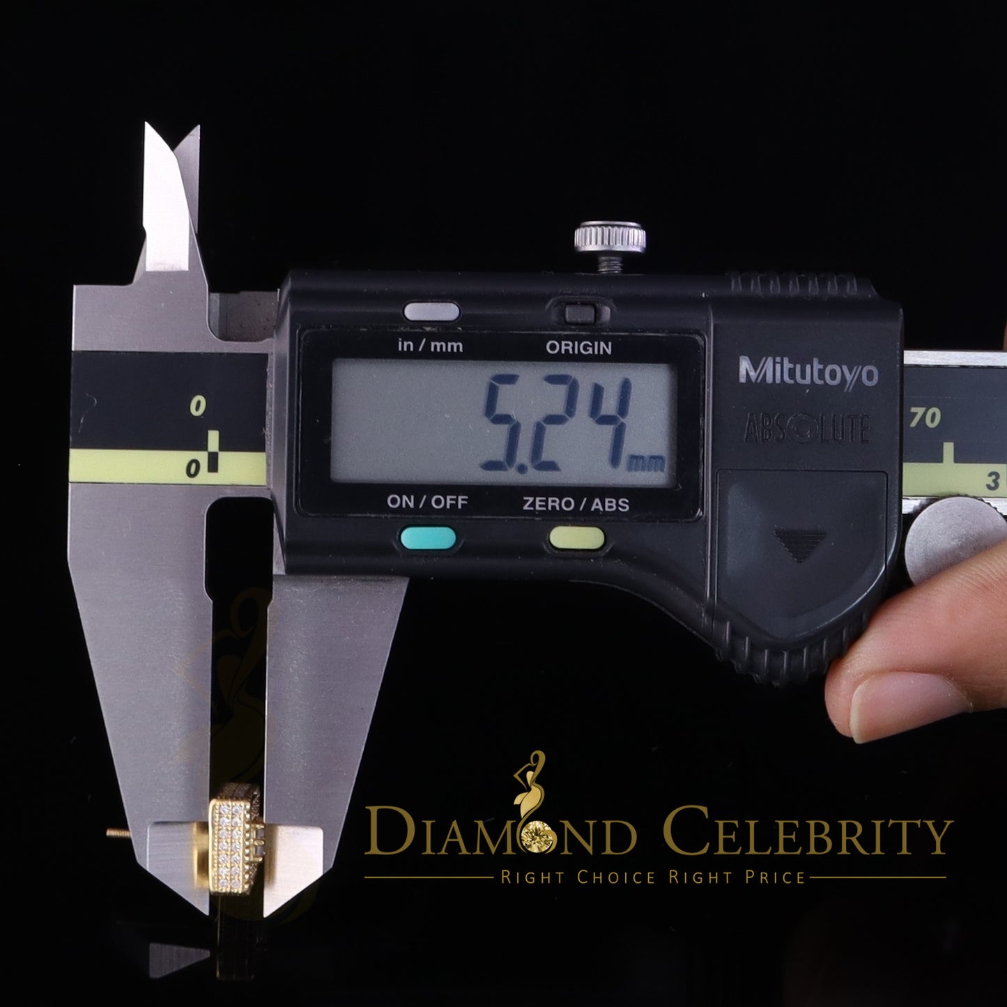 DiamondCelebritees 1.00ct Cubic Zircon 925 Silver Yellow Silver Women's/Men's Square Stud Earrings