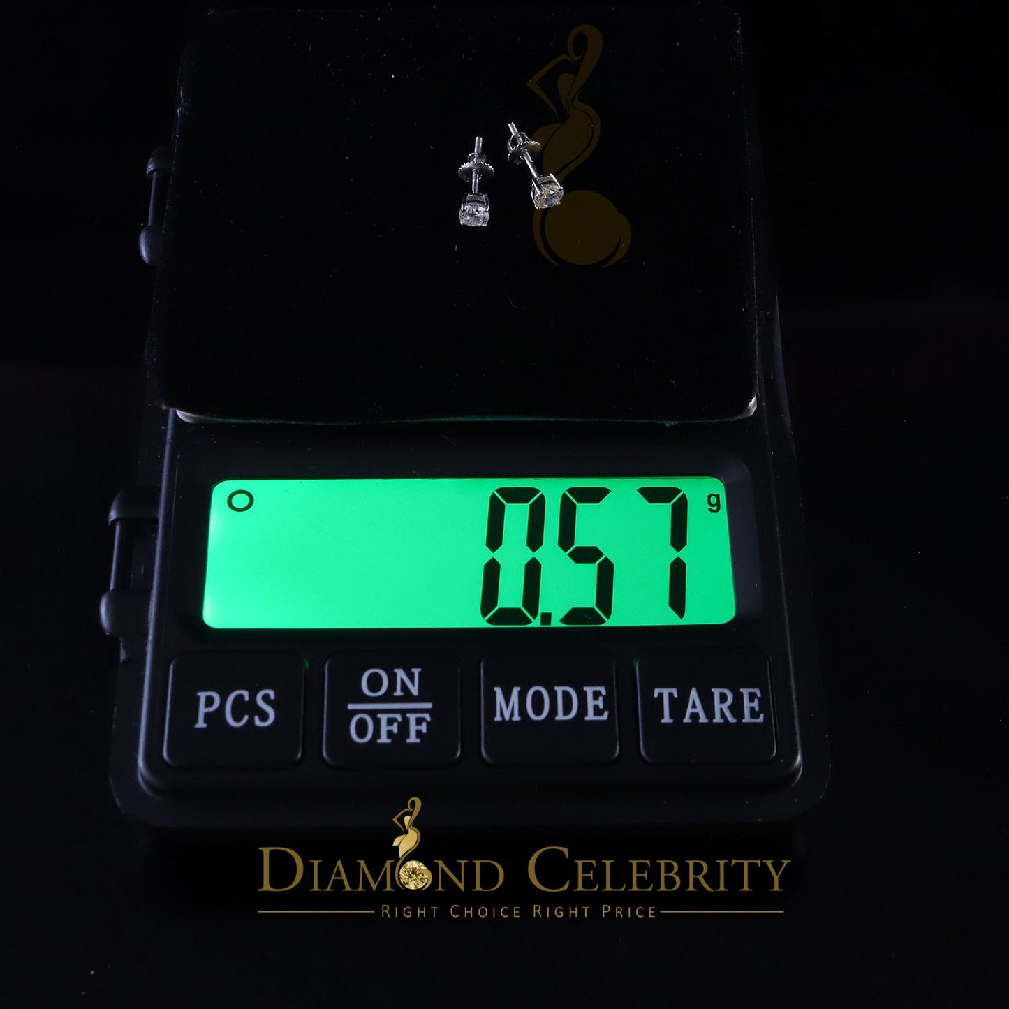 Diamondcelebritees Round 0.50ct VVS 'D' Moissanite Men's/Womens 925 Silver White Stud Earrings
