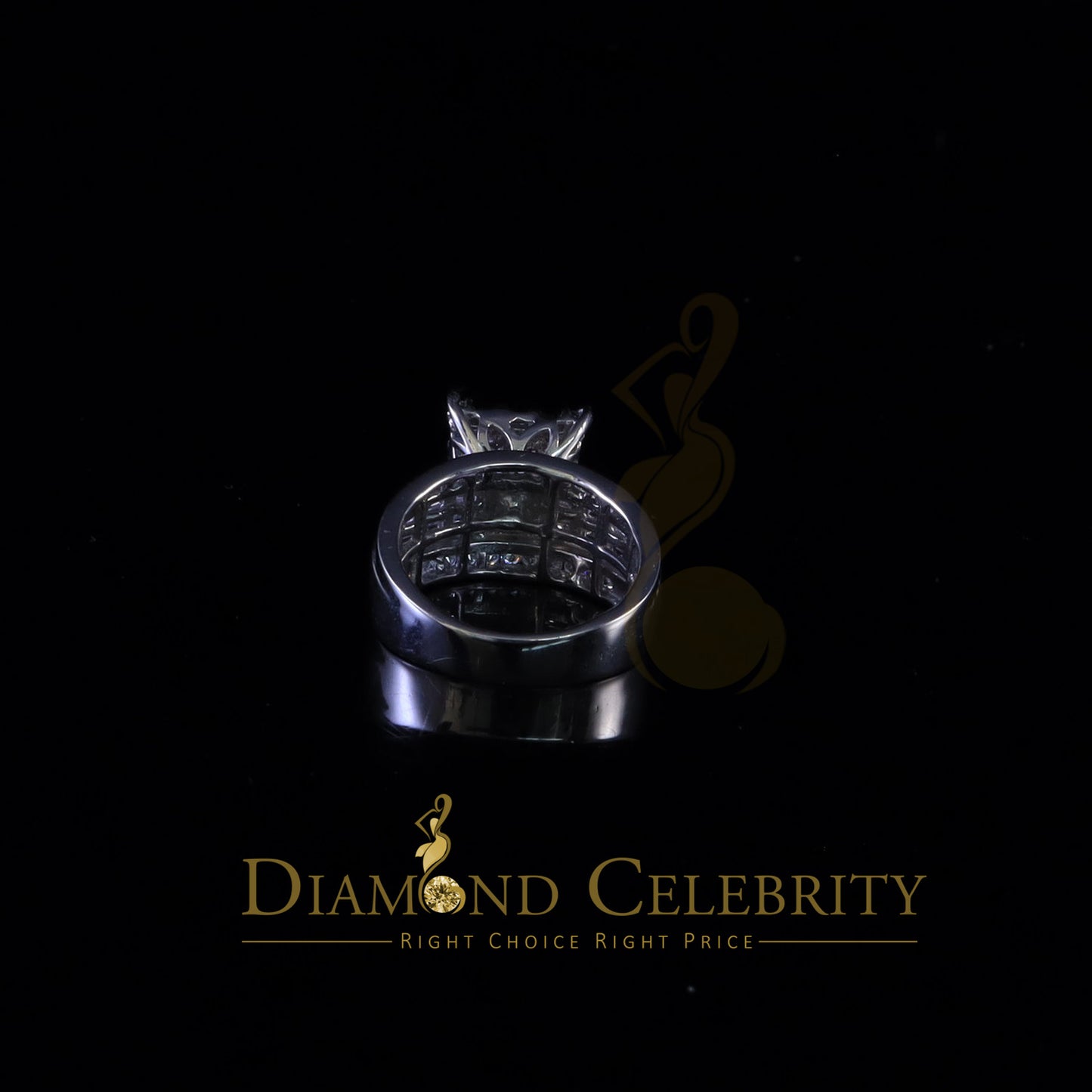 DiamondCelebritees 925 White Square 2.34 ct Cubic Zirconia Silver Engagement Womens Ring Size 7