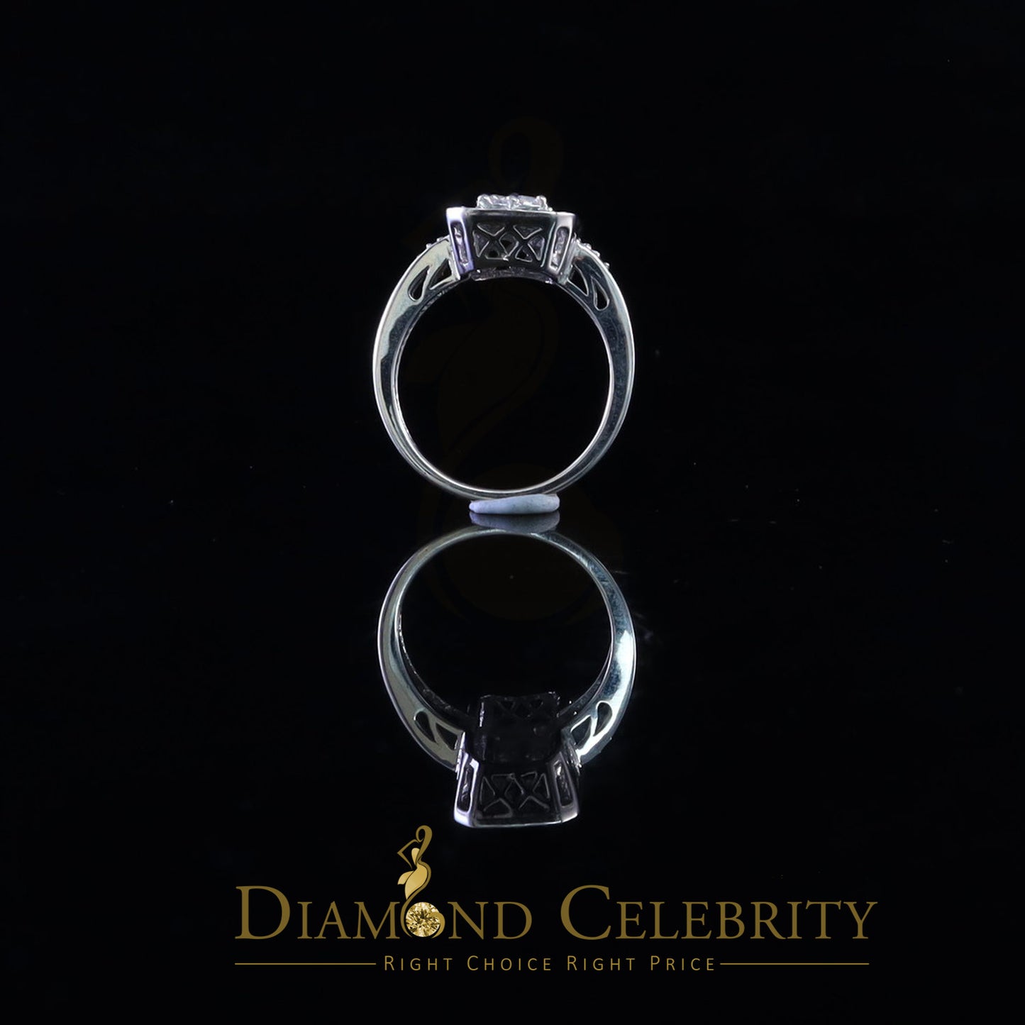 DiamondCelebritees 925 Sterling White Silver with Cubic Zirconia 2.75 ct Rectangle Ring Size 7