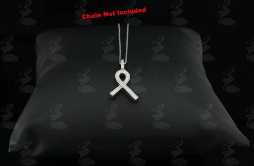 DiamondCelebritees White Ribbon Shape Pendant 925 Sterling Silver with 0.26ct Cubic Zirconia stone