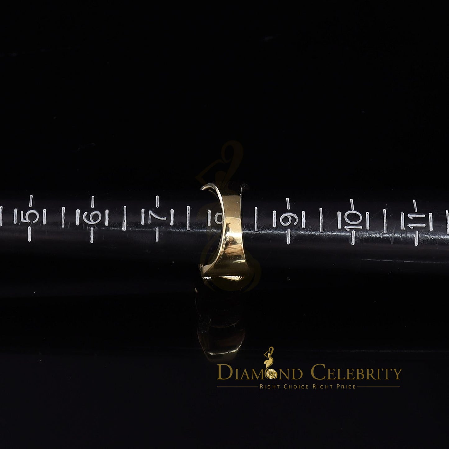 DiamondCelebritees 925 Sterling Silver Yellow Womens Ring Size 8 With Miami Cuban 0.33 CT Diamond