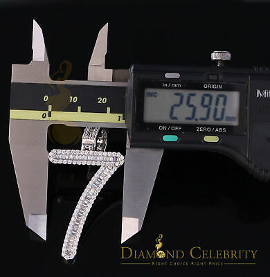 DiamondCelebritees White 925 Sterling Silver Numberic Number '7' Pendant with 3.66ct Cubic Zirconia