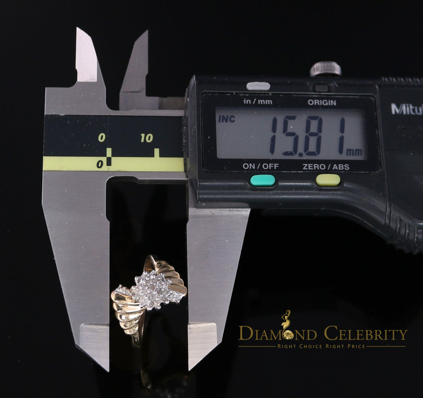 DiamondCelebritees Real 0.25 CT Real Diamond Real 10kt Yellow Gold CLUSTER Shape Womens Ring Size 7